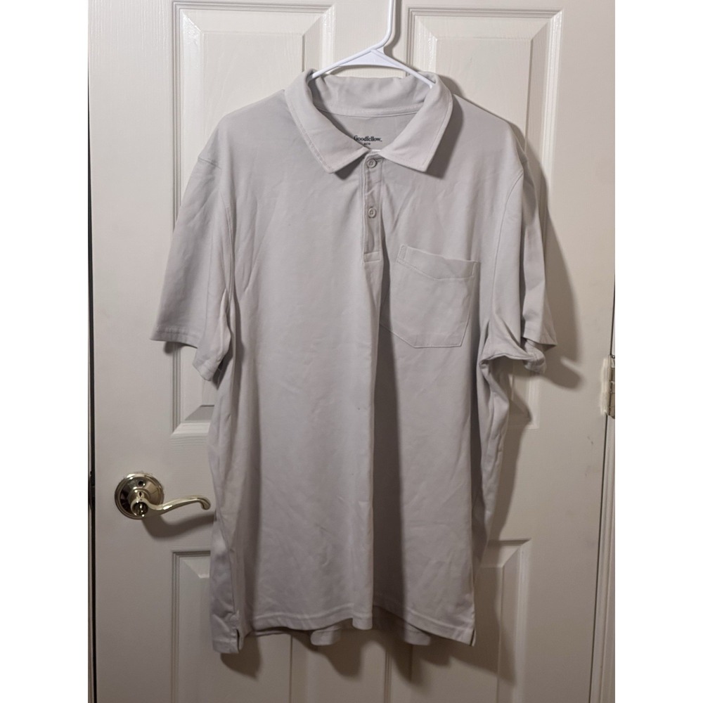 Goodfellow & Co Men's XL Gray Short Sleeve Polo Shirt Pocket Standard Fit